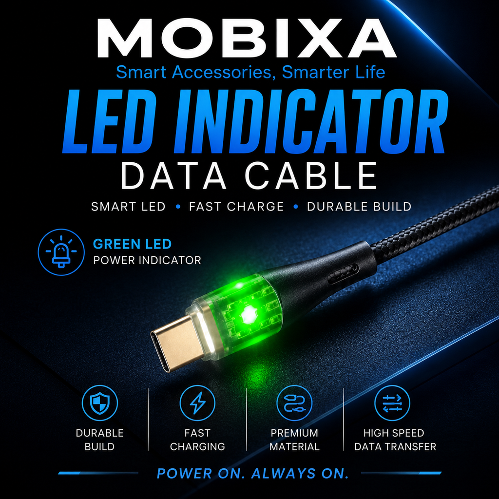 MOBIXA LED Indicator Data Cable (USB-A to Type-C)