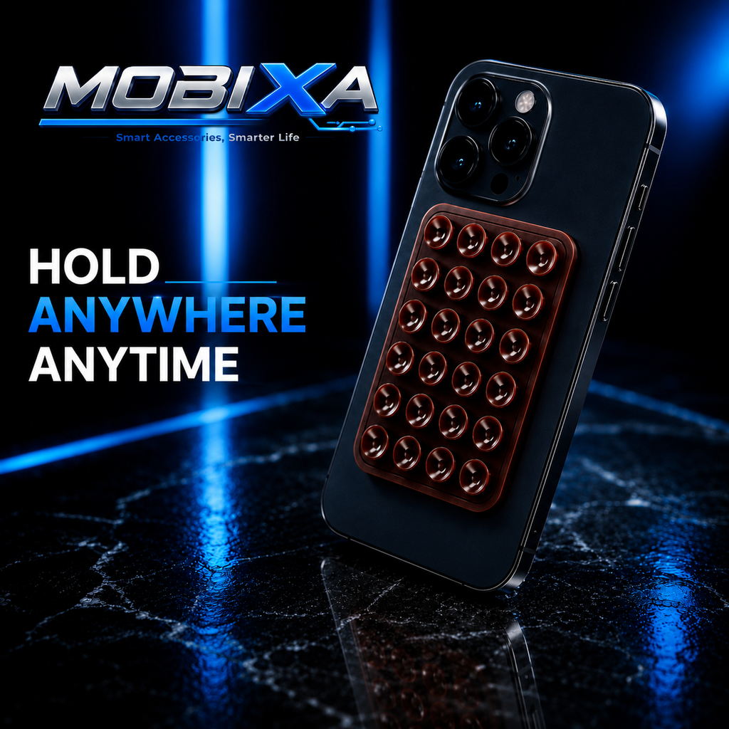 MOBIXA Nano Suction Phone Holder Pad for Smartphones – Reusable Hands-Free Mobile Mount for Glass, Mirrors, Walls and Smooth Surfaces